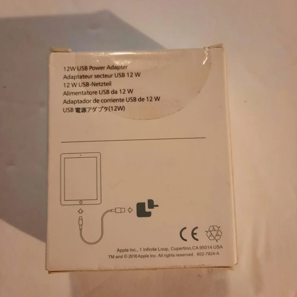 Genuine Apple 12W USB Power Adapter Charger (A1401) - Sealed in Box